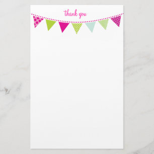 CUSTOM NOTE schattig helder bunting heet limoen ro Briefpapier