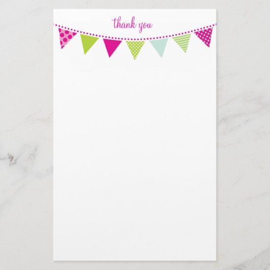 CUSTOM NOTE schattig helder bunting heet limoen ro Briefpapier (Voorkant)