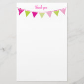 CUSTOM NOTE schattig helder bunting vet limoen roz Briefpapier (Voorkant)