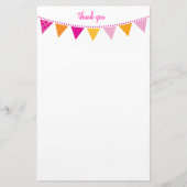 CUSTOM NOTE schattig helder bunting vet sinaasappe Briefpapier (Voorkant)