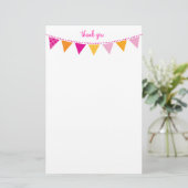 CUSTOM NOTE schattig helder bunting vet sinaasappe Briefpapier (Staand voorkant)