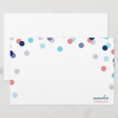 CUSTOM NOTE schattig helder confetti marineblauw k Briefpapier (Voorkant / Achterkant)