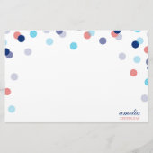 CUSTOM NOTE schattig helder confetti marineblauw k Briefpapier (Voorkant)