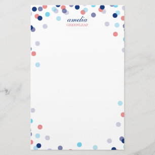 CUSTOM NOTE schattig helder confetti marineblauw k Briefpapier