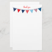 CUSTOM NOTE schattige heldere bunting vet marine b Briefpapier (Voorkant / Achterkant)