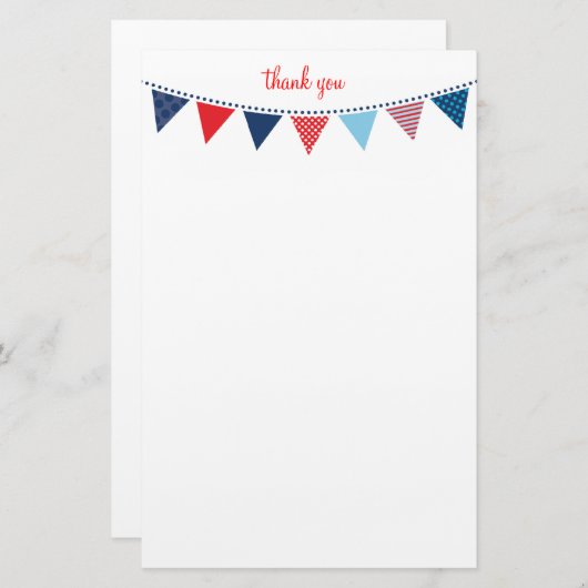 CUSTOM NOTE schattige heldere bunting vet marine b Briefpapier (Voorkant / Achterkant)