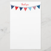 CUSTOM NOTE schattige heldere bunting vet marine b Briefpapier (Voorkant)