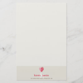 CUSTOM NOTE schattige moderne vingerafdruk hart pa Briefpapier