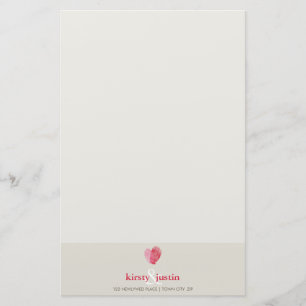 CUSTOM NOTE schattige moderne vingerafdruk hart pa Briefpapier