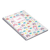 Custom Notebook With Name Rainbow Design for Girls Notitieboek (Rechterzijde)