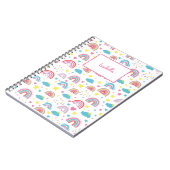 Custom Notebook With Name Rainbow Design for Girls Notitieboek (Linkerzijde)