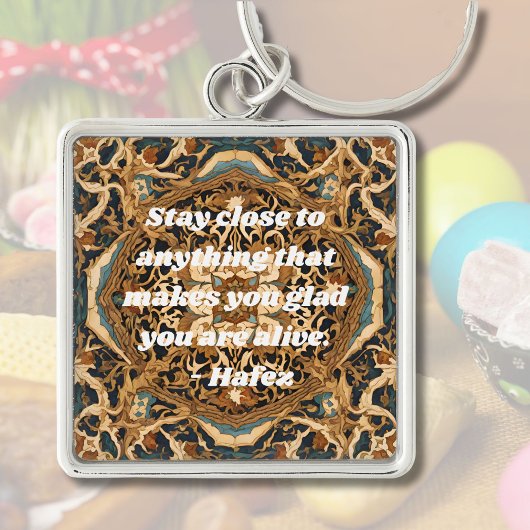 Custom Nowruz Perzisch Nieuwjaar Gift Khatam Art Sleutelhanger