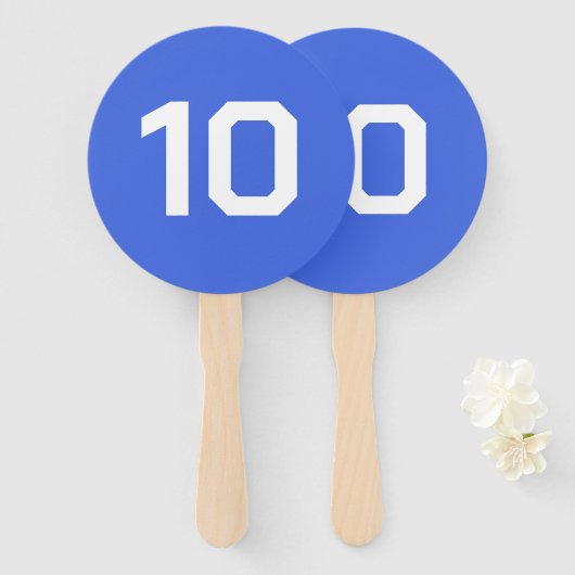 Custom Number | Royal Blue Event Game Score Handwaaier (Voorkant en achterkant)