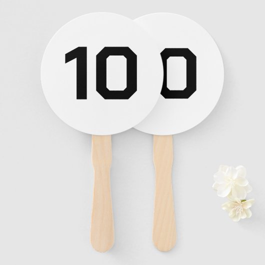 Custom Number | white Black Event Game Score  Handwaaier (Voorkant en achterkant)
