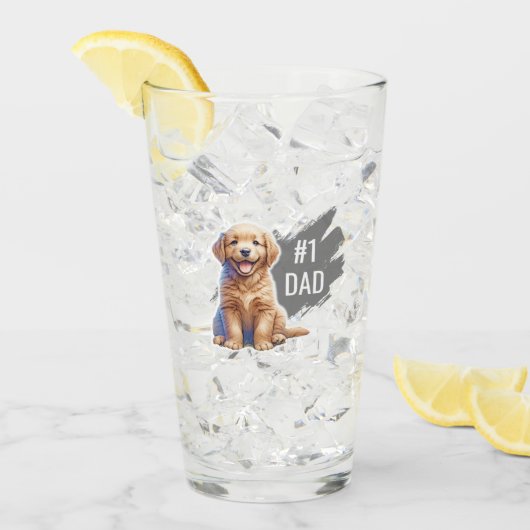 Custom nummer een vader Drink glas (Voorkant ijs)