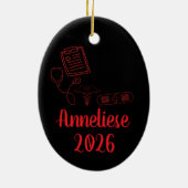 Custom Nurse Christmas Maak altijd de leuke lijst Keramisch Ornament (Achterkant)