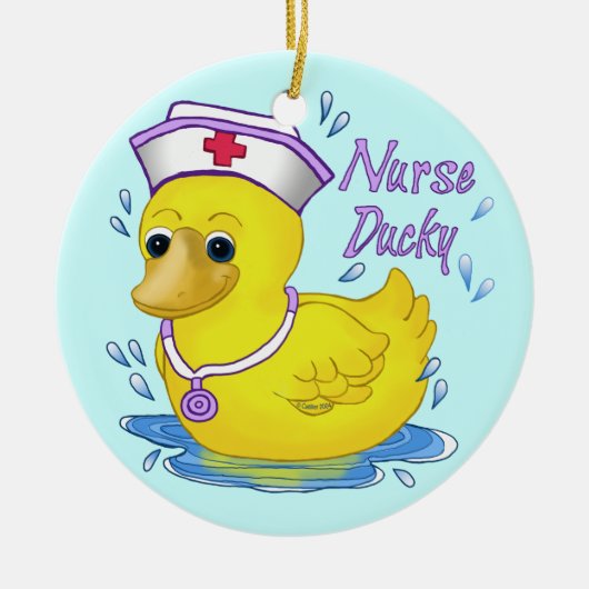 Custom Nurse Ducky Keramisch Ornament (Voorkant)