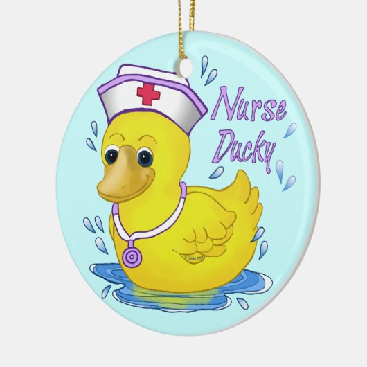 Custom Nurse Ducky Keramisch Ornament (Links)