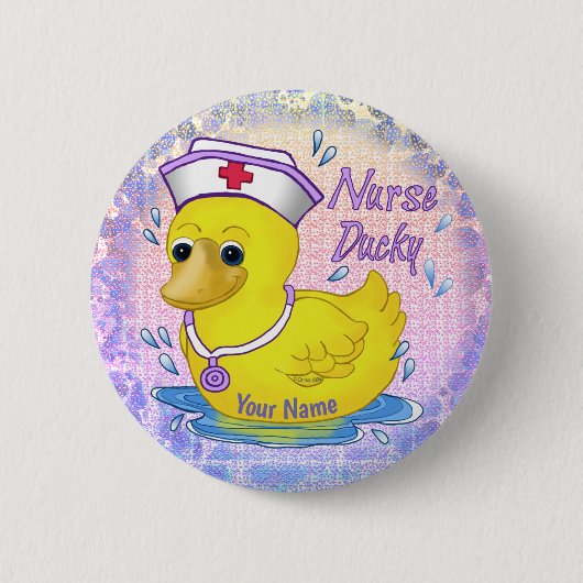 Custom Nurse Ducky pin Ronde Button 5,7 Cm (Voorkant)
