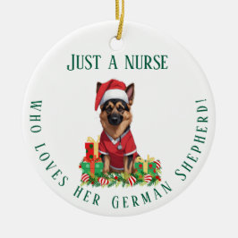Custom Nurse houdt van Duitse herdershond Kerstmis Keramisch Ornament