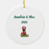 Custom Nurse houdt van Duitse herdershond Kerstmis Keramisch Ornament (Achterkant)