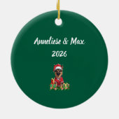 Custom Nurse houdt van Duitse herdershond Kerstmis Keramisch Ornament (Achterkant)