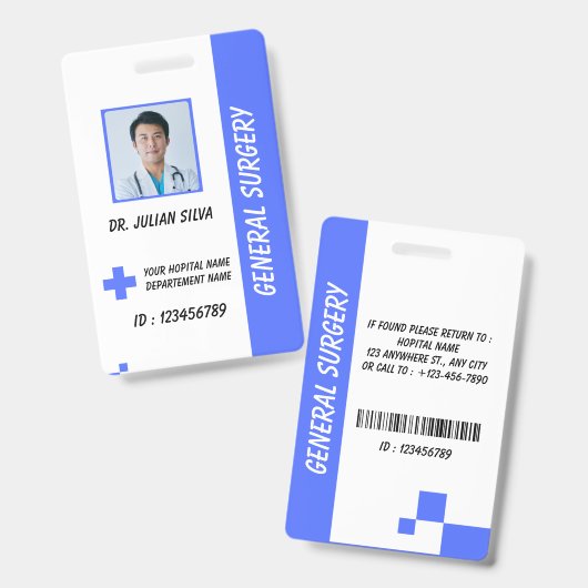 Custom Nurse ID Badge for Healthcare Employees (Voor- en achterkant)