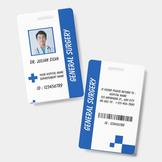 Custom Nurse ID Badge for Healthcare Employees (Voor- en achterkant)