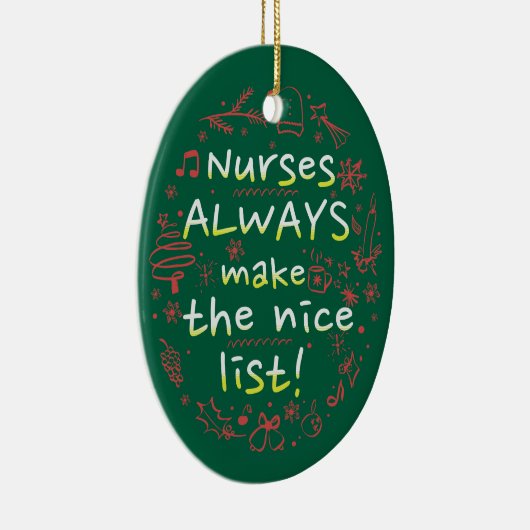 Custom Nurse Leuke Lijst Grappige Kerst Keramisch Ornament (Rechts)