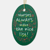 Custom Nurse Leuke Lijst Grappige Kerst Keramisch Ornament (Links)