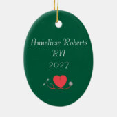 Custom Nurse Leuke Lijst Grappige Kerst Keramisch Ornament (Achterkant)