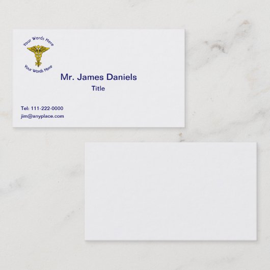 Custom Nurse Practitioner Caduceus Visitekaartje (Voorkant / Achterkant)