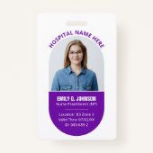 Custom Nurse Practitioner NP Foto Logo Badge (Voorkant)