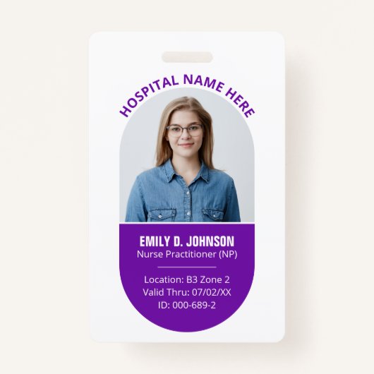 Custom Nurse Practitioner NP Foto Logo Badge (Voorkant)