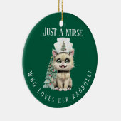 Custom Nurse Ragdoll Cat Christmas Schattige Keramisch Ornament (Rechts)