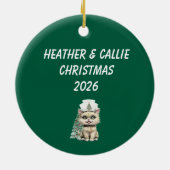 Custom Nurse Ragdoll Cat Christmas Schattige Keramisch Ornament (Achterkant)