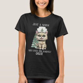 Custom Nurse Ragdoll Cat Christmas Schattige T-shirt