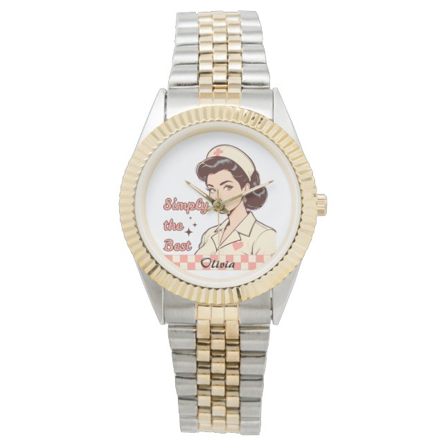Custom Nurse Simply the Best Horloge (Voorkant)