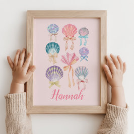 Custom Nursery Seashell Coquette Roze Print