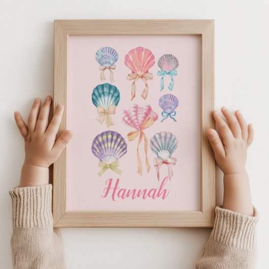 Custom Nursery Seashell Coquette Roze Print
