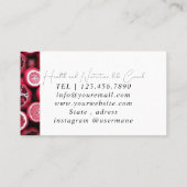 Custom Nutrition Therapeut voor Professioneel Afbe Visitekaartje (Achterkant)