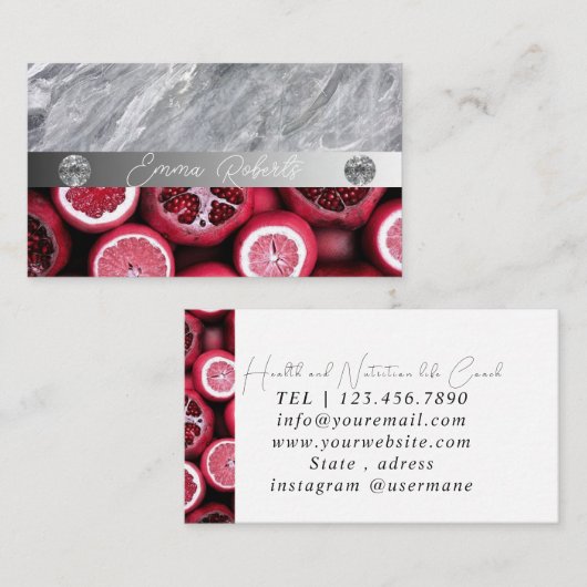 Custom Nutrition Therapeut voor Professioneel Afbe Visitekaartje (Voorkant / Achterkant)