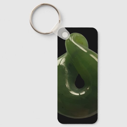 Custom NZ Greenstone Pounamu Twist Gift Sleutelhan Sleutelhanger (Voorkant)