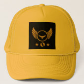 Custom O initiaal letter-Pet geel Kleur knap Trucker Pet (Voorkant)