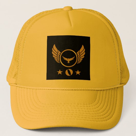 Custom O initiaal letter-Pet geel Kleur knap Trucker Pet (Voorkant)