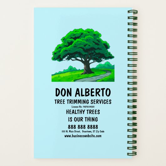 Custom Oak Tree | Tree Trimming Service Notitieboek (Achterkant)
