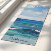 Custom Ocean Beach Waves Yoga Mat