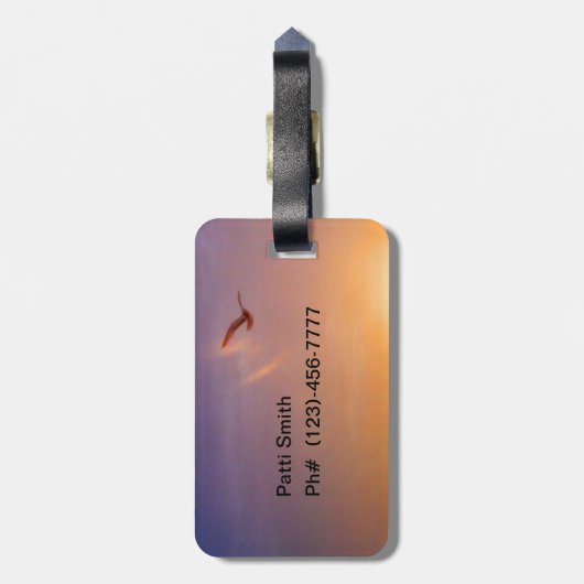 Custom Ocean Sunset Seagull Bagagelabel (Achterkant verticaal)