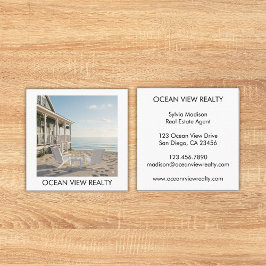 Custom Ocean Uitzicht Photo Realty Vierkante Visitekaartje