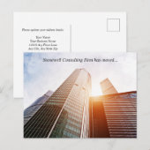 Custom Office Building Photo Our Business Moved Briefkaart (Voorkant / Achterkant)
